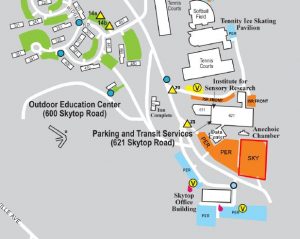 a small snip of the south campus parking map